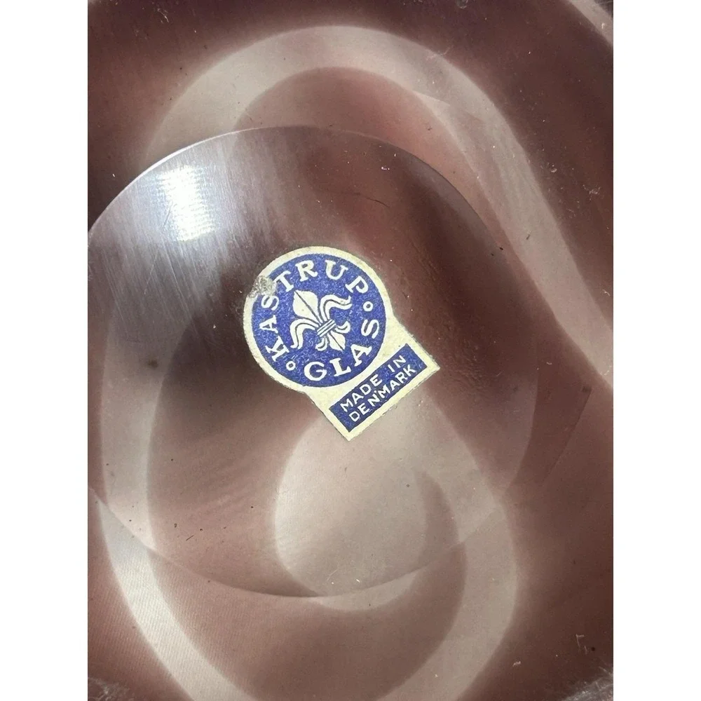 Vintage Kastrup Glas Glass Denmark Purple Wave Dish Platter MCM Mid Century